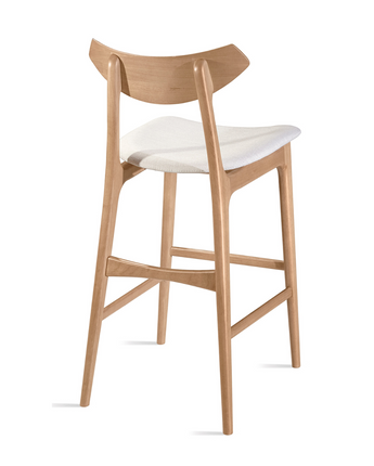 Indulge in the luxury of our Joana Upholstered Stool, featuring a sturdy frame and backrest made of solid wood. 